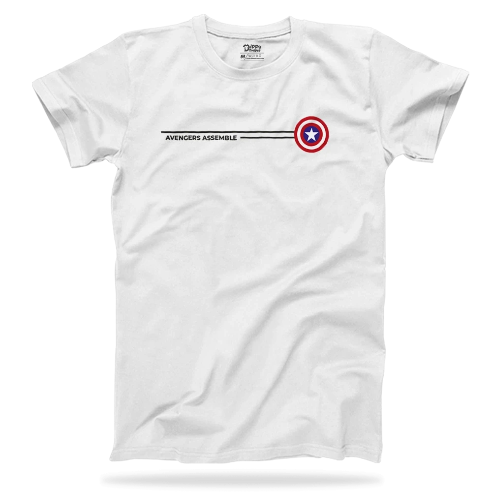 Dippy Drapes Half Sleeves White T-Shirt - Avenger-CaptainAmerica