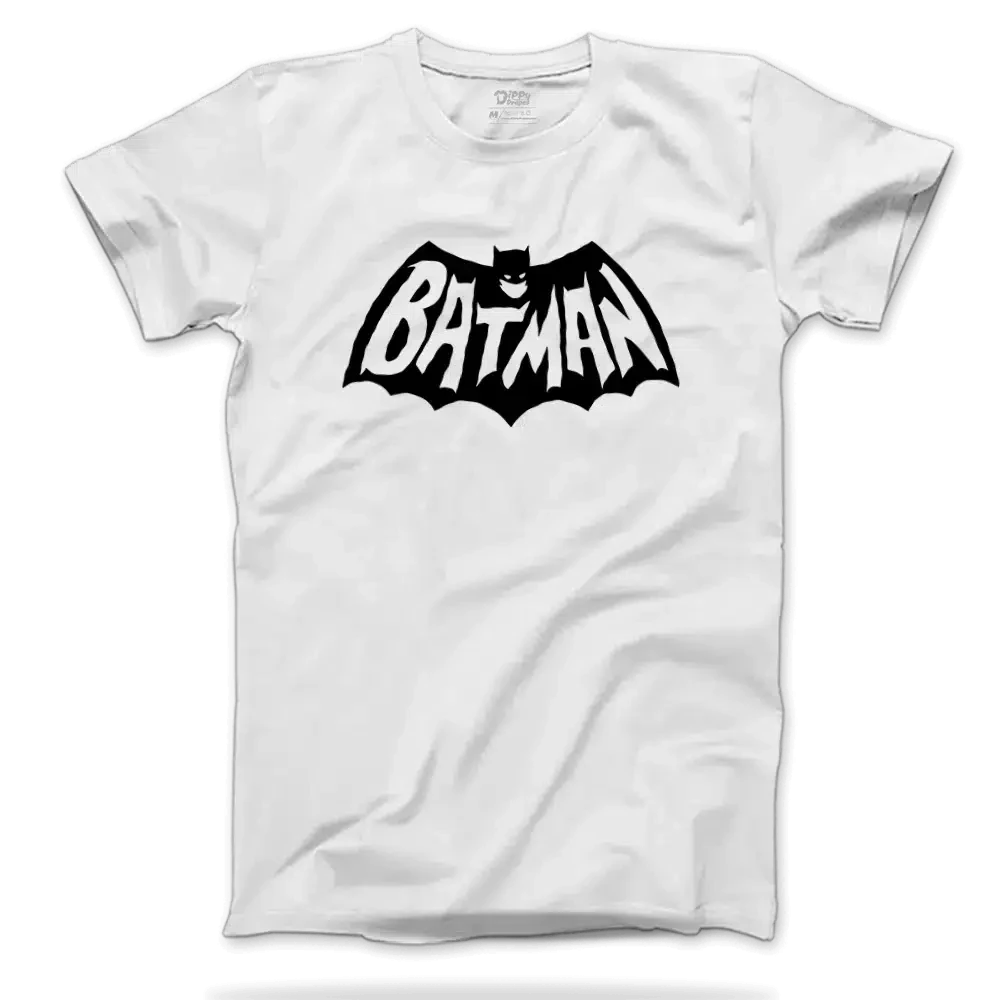 Dippy Drapes Half Sleeves White T-Shirt - Batman