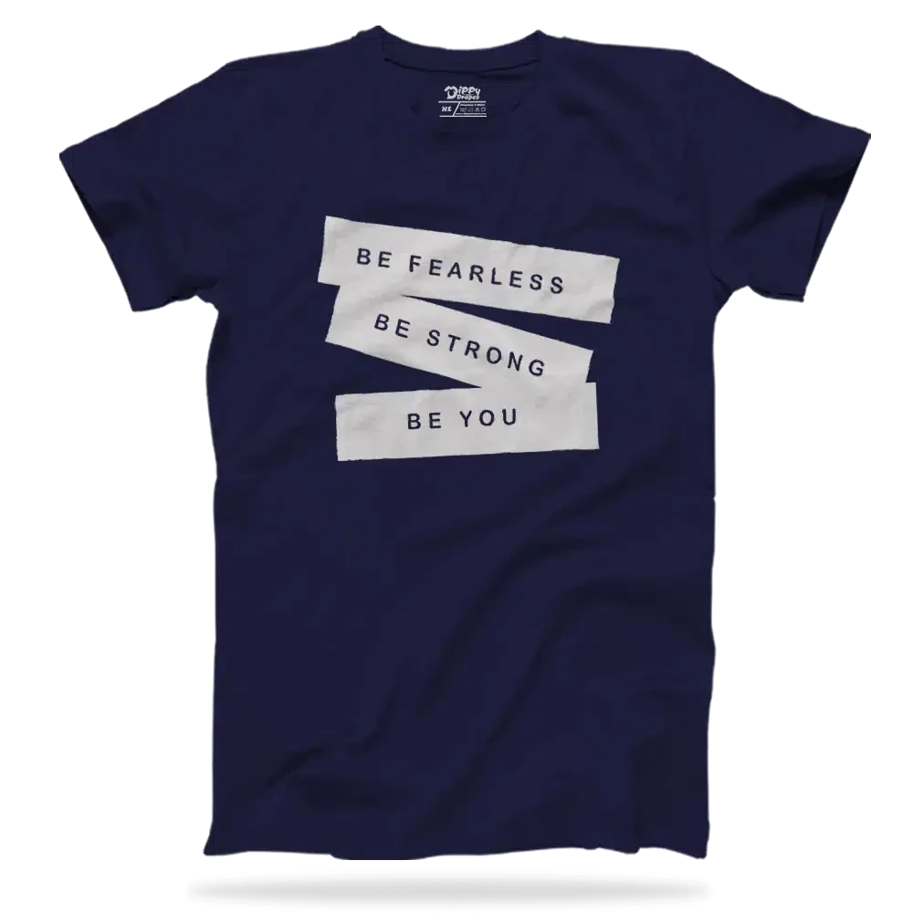 Dippy Drapes Half Sleeves Blue T-Shirt - Be Fearless Be Strong Be You