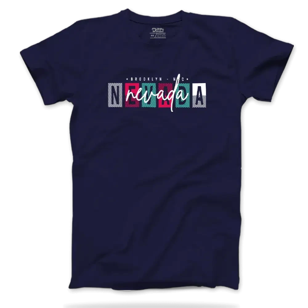 Dippy Drapes Half Sleeves Blue T-Shirt - BrooklynNevada