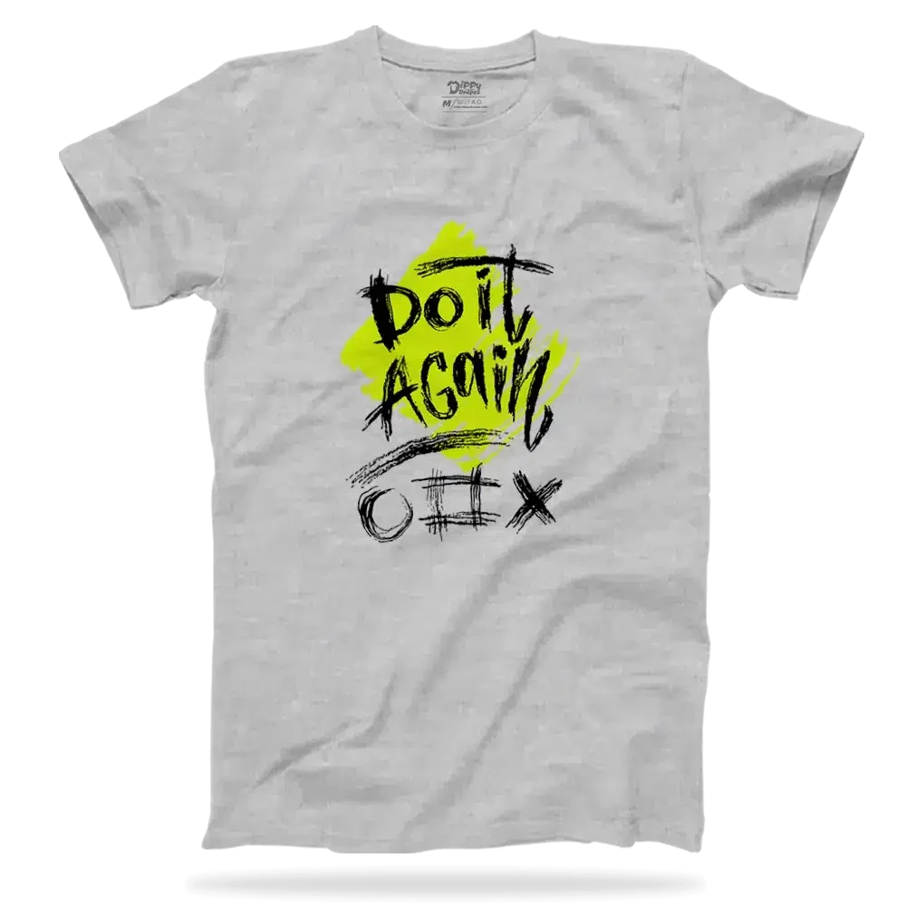 Dippy Drapes Half Sleeves Grey T-Shirt - Do It Again