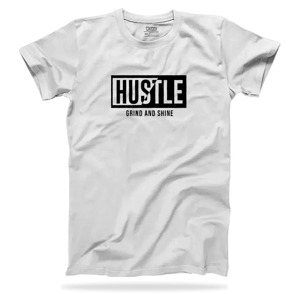 Dippy Drapes Half Sleeves White T-Shirt - Hustle