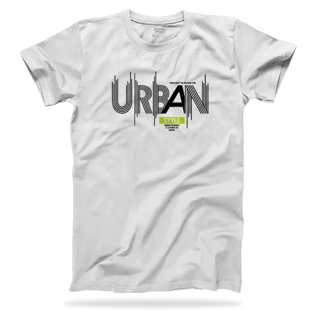 Dippy Drapes Half Sleeves White T-Shirt - Urban Style