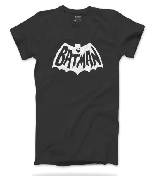 Dippy Drapes Half Sleeves Black T-Shirt - Batman