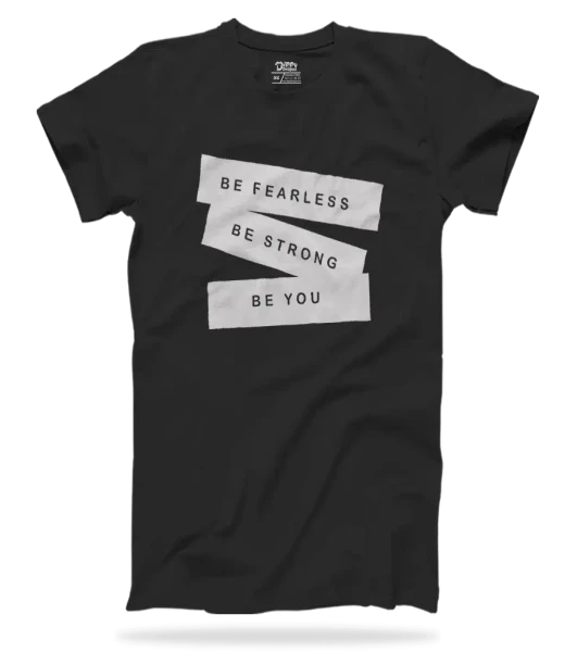 Dippy Drapes Half Sleeves Black T-Shirt - Be Fearless Be Strong Be You