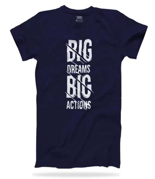 Dippy Drapes Half Sleeves Blue T-Shirt - Big Dreams Big Action