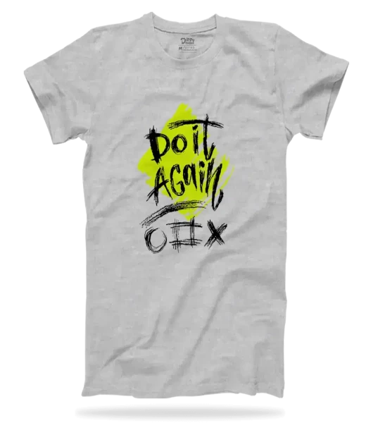 Dippy Drapes Half Sleeves Grey T-Shirt - Do It Again