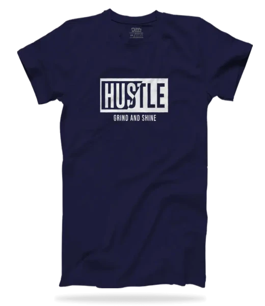 Dippy Drapes Half Sleeves Blue T-Shirt - Hustle