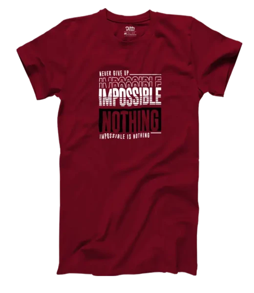 Dippy Drapes Half Sleeves Maroon T-Shirt - Impossible Nothing