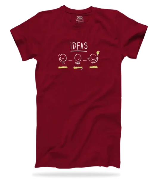 Dippy Drapes Half Sleeves Maroon T-Shirt - Problem Thinking Solution