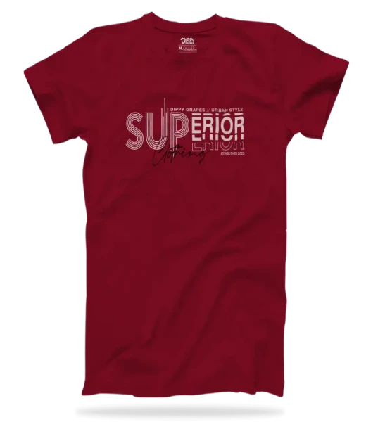 Dippy Drapes Half Sleeves Maroon T-Shirt - Superior Clothing