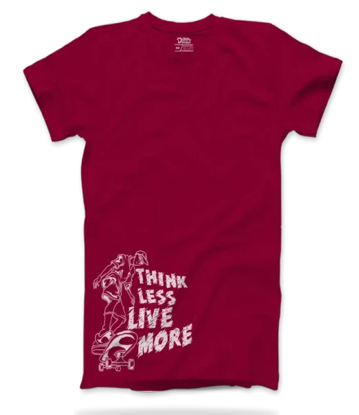 Dippy Drapes Half Sleeves Maroon T-Shirt - Think Less Live More