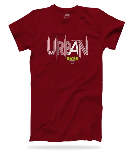 Dippy Drapes Half Sleeves Maroon T-Shirt - Urban Style